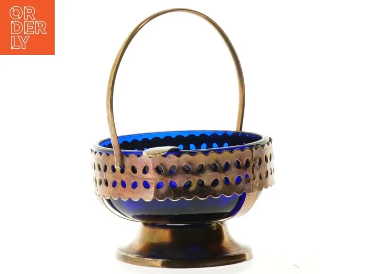 Billede 4 - Vintage Queen Anne koboltblå glas sukkerskål (str. 14 x 11 cm)