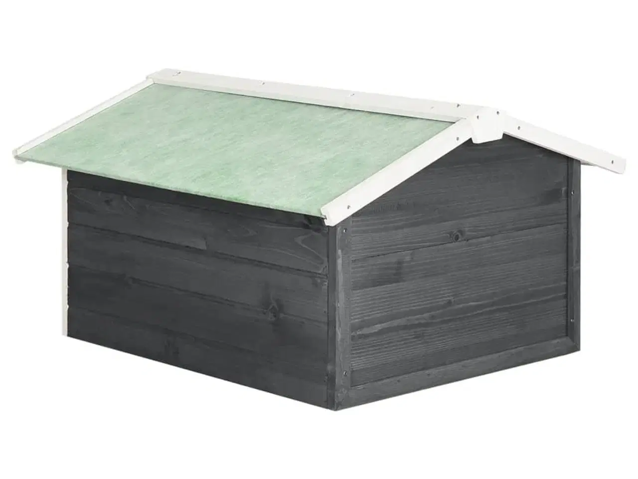 Billede 5 - Skur til robotplæneklipper 72x87x50 cm fyrretræ grå og hvid