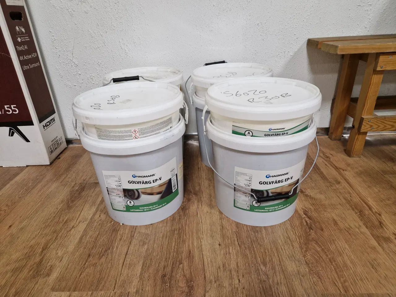 Billede 1 - 4 x 10 kg Hagmans epoxy gulvmaling