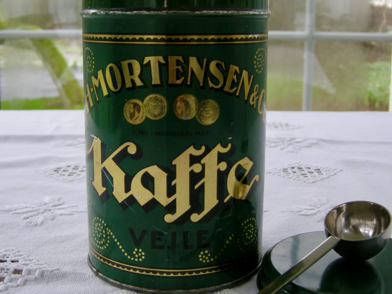 Billede 6 - L. H. MORTENSEN & CO. KAFFE VEJLE , Kaffedåse +ske