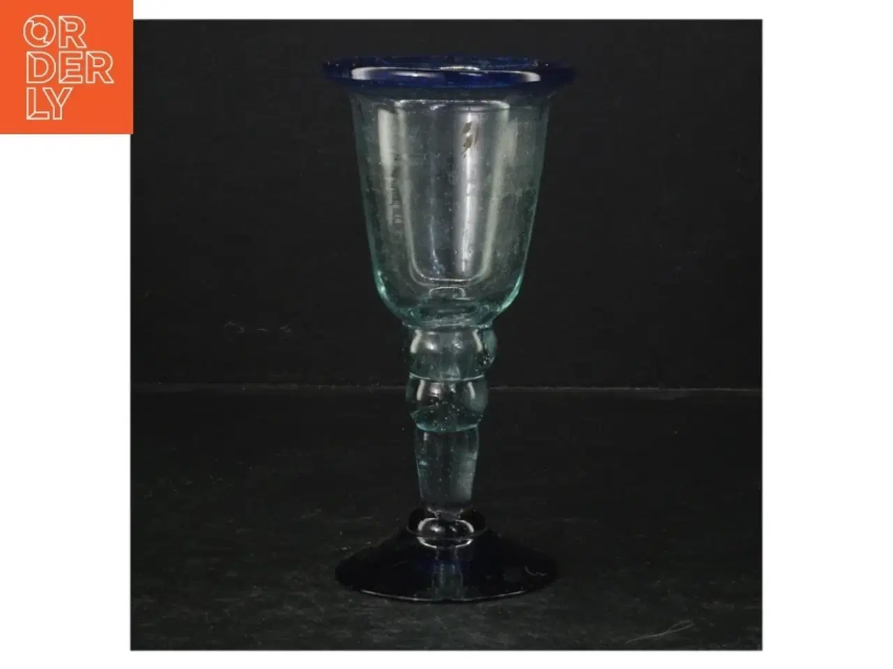 Billede 1 - Blåt glas (str. Ø. 8 cm. længde, 16 cm)