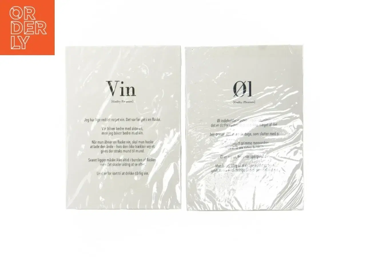Billede 1 - To plakater/plader med tekst om vin og øl fra Tinzonhouse (str. 21x15 cm)