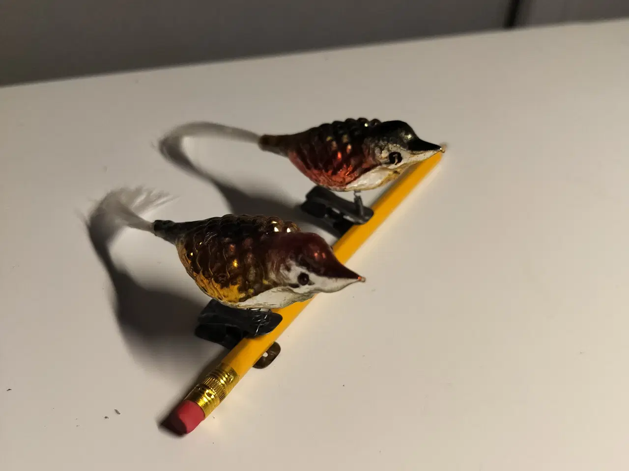 Billede 5 - julepynt gammelt julekugle 2 stk glasfugle