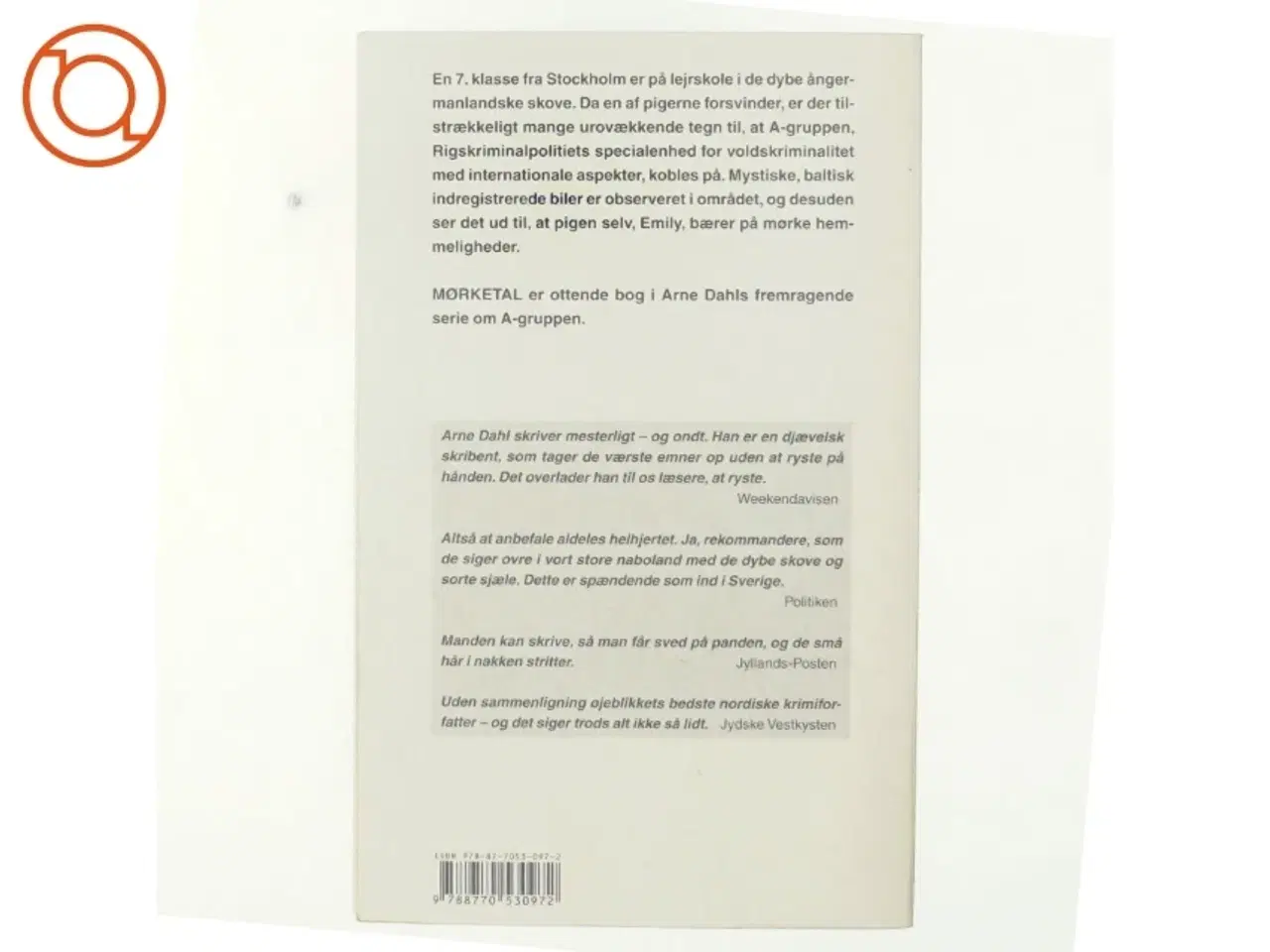 Billede 3 - Mørketal : kriminalroman af Arne Dahl (f. 1963) (Bog)