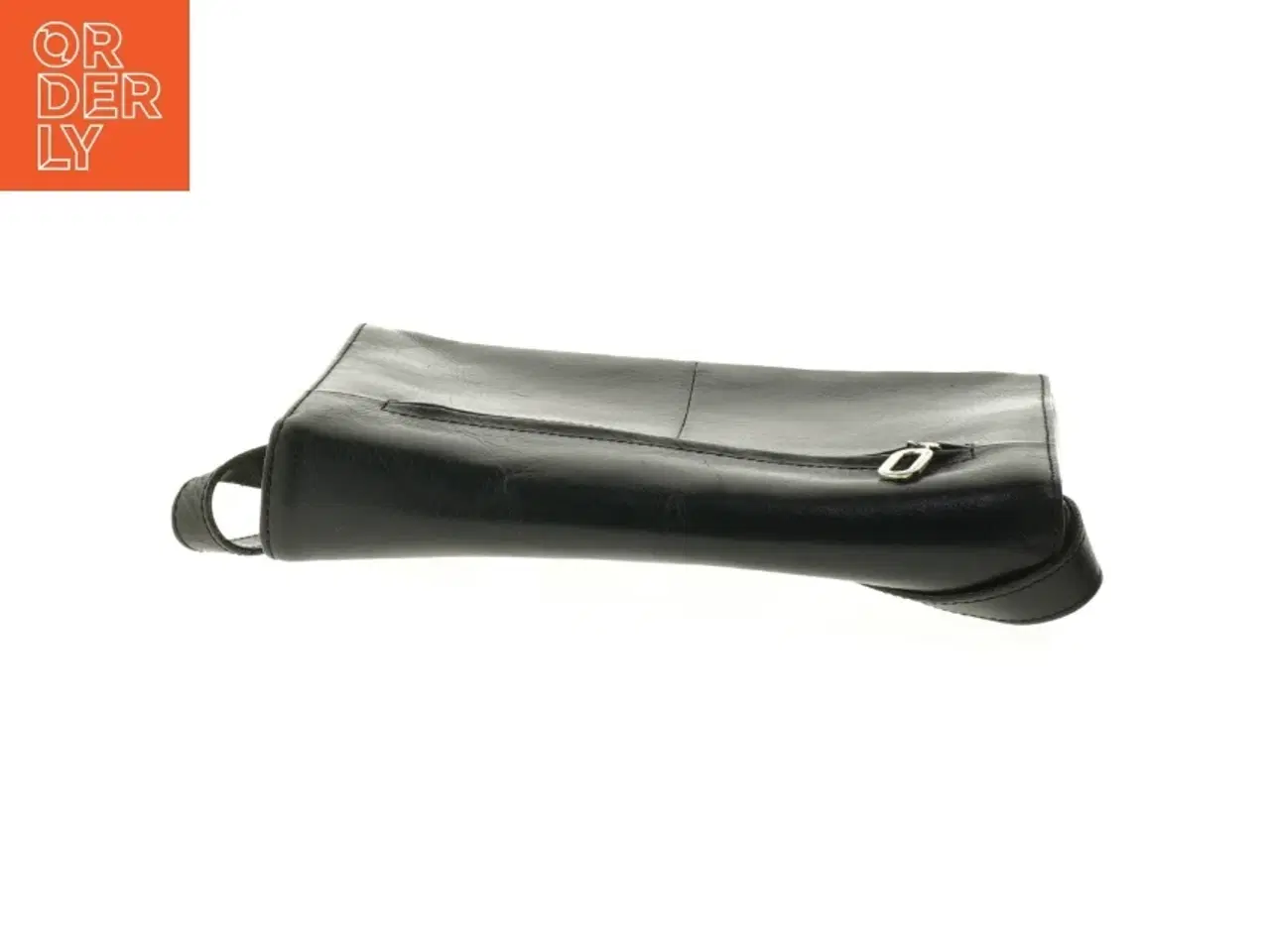 Billede 4 - Sort læder skuldertaske (str. 26 x 19 cm)