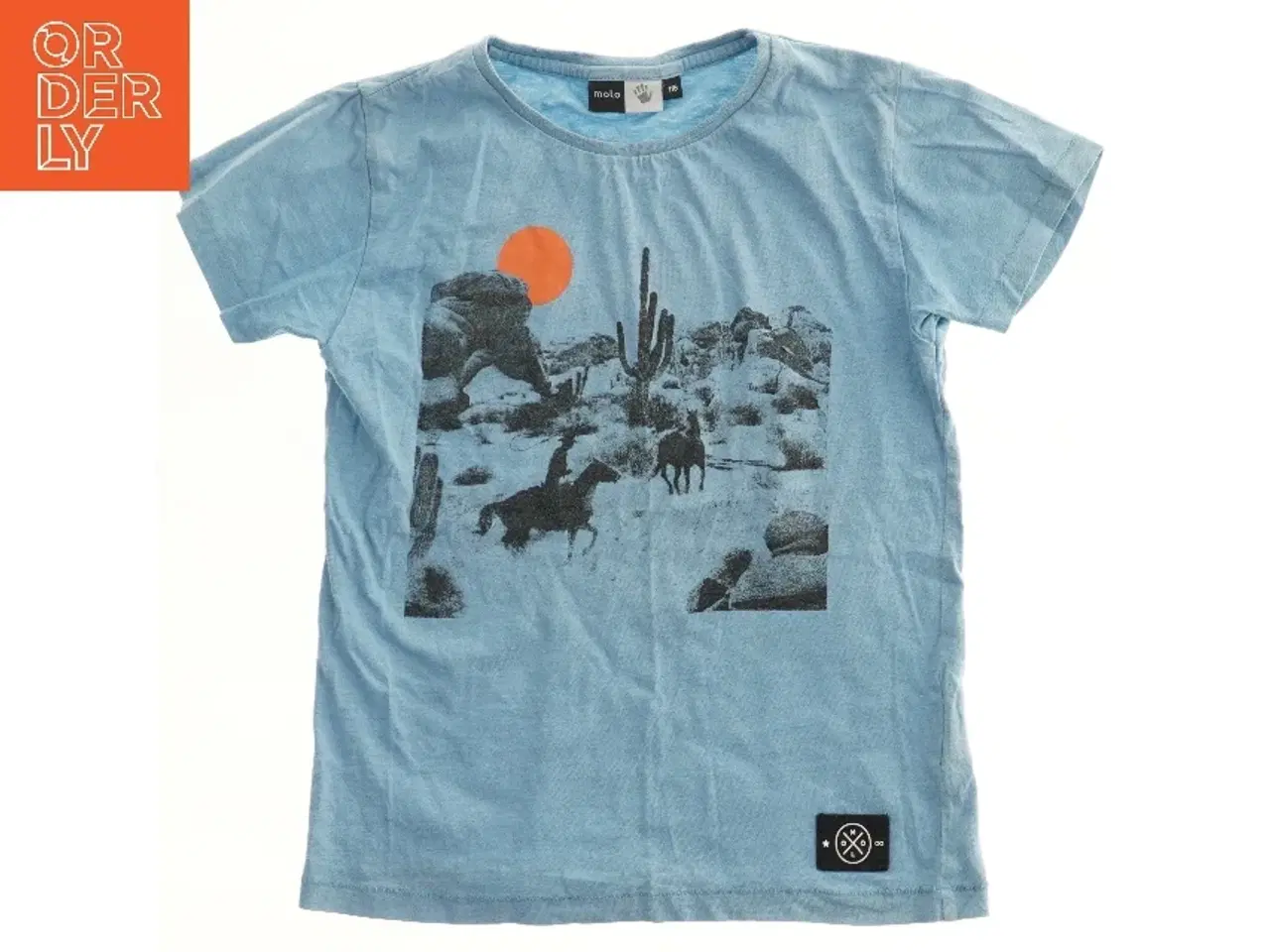 Billede 1 - Blå T-shirt med print fra Molo (str. 116)