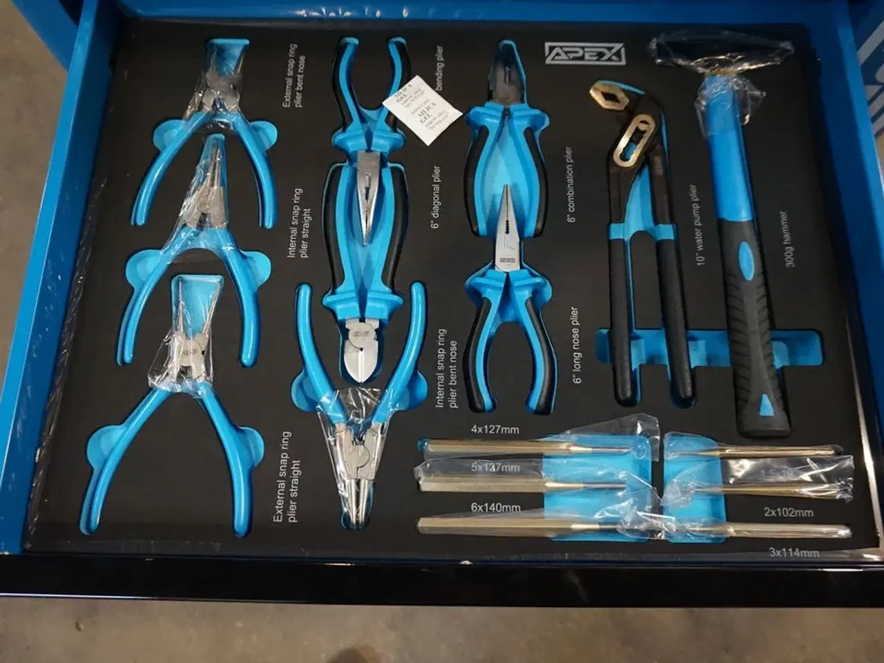 Billede 6 - Apex Værktøjsvogn XXL med værktøj og 7 skuffer og skab Blue