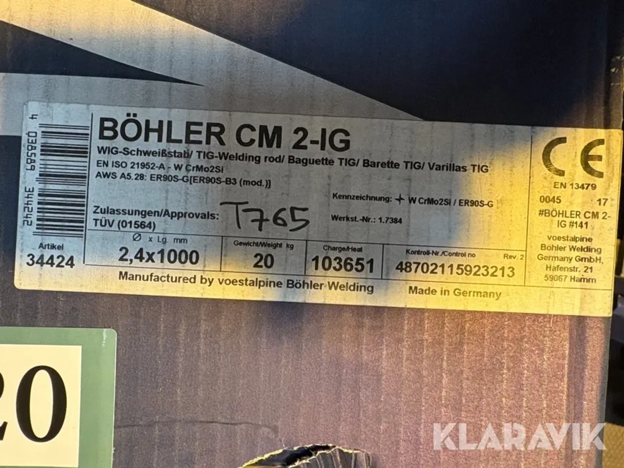 Billede 3 - Svejsetråd Böhler CM 2-IG - 12 ruller
