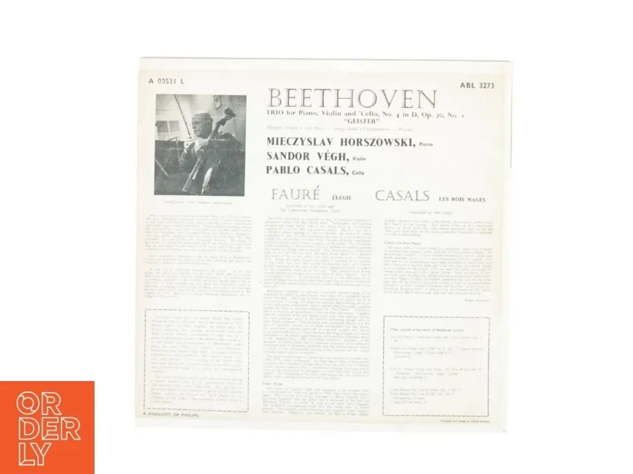 Billede 3 - Beethoven, trio for piano violin and cello no 4 fra Philips (str. 30 cm)