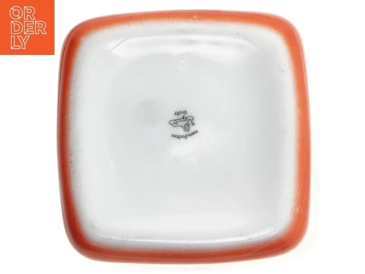 Billede 5 - Rød porcelæn beholder med låg (str. 15x9x9 cm)