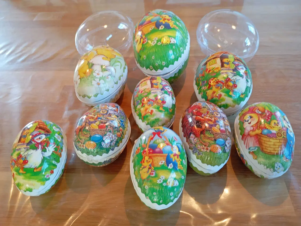 Billede 2 - Pap påskeæg til slik 9 stk og 2 stk i plast 