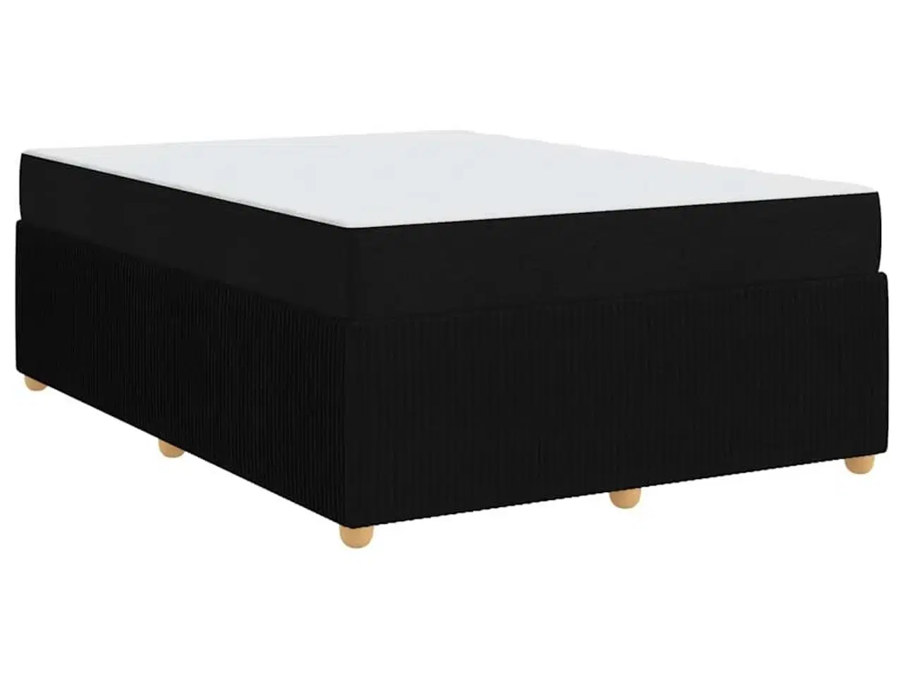 Billede 2 - Sengestel med madras Sort 140 x 200 cm Stof