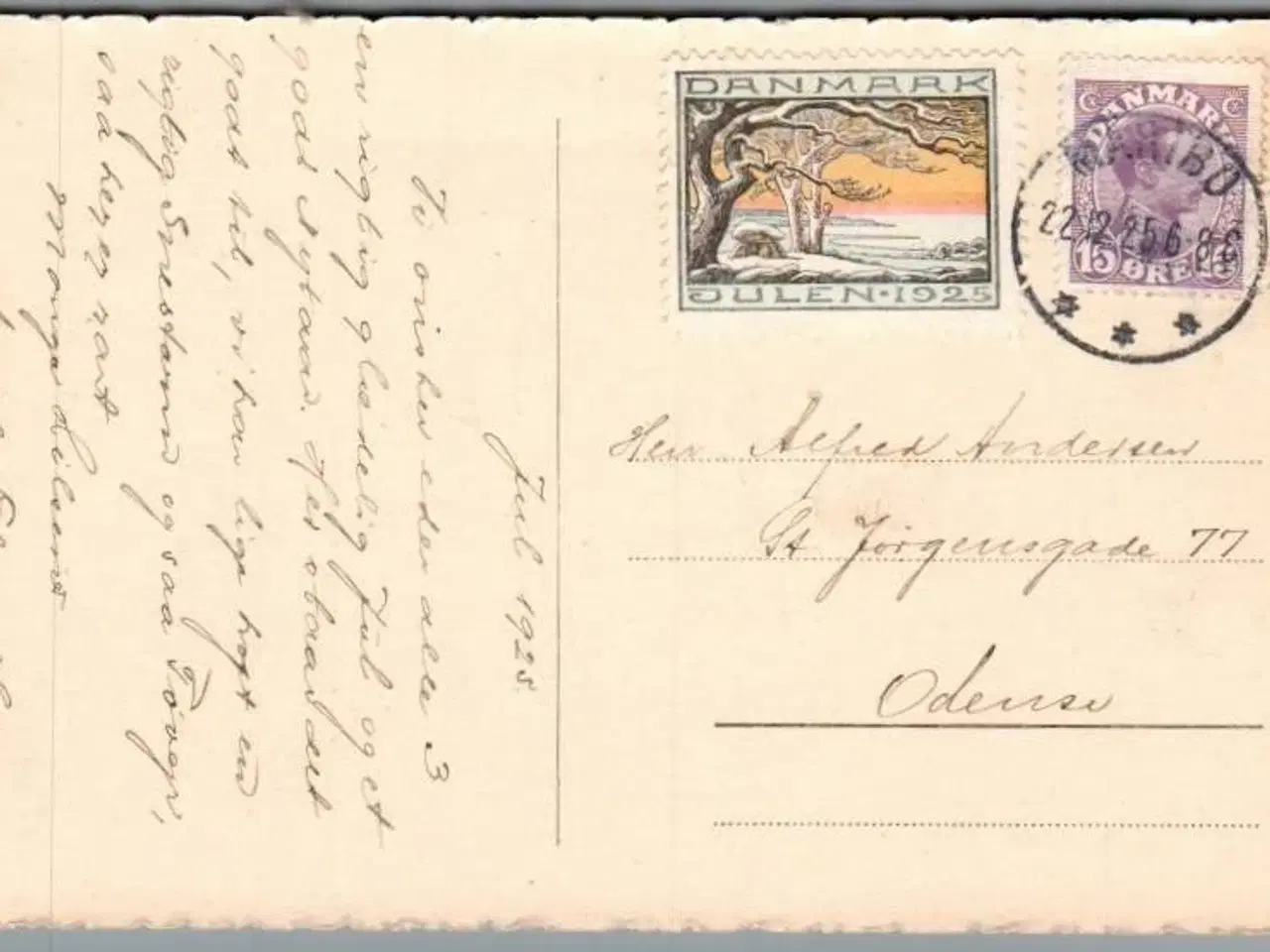 Billede 1 - Julemærke 1925 på Postkort