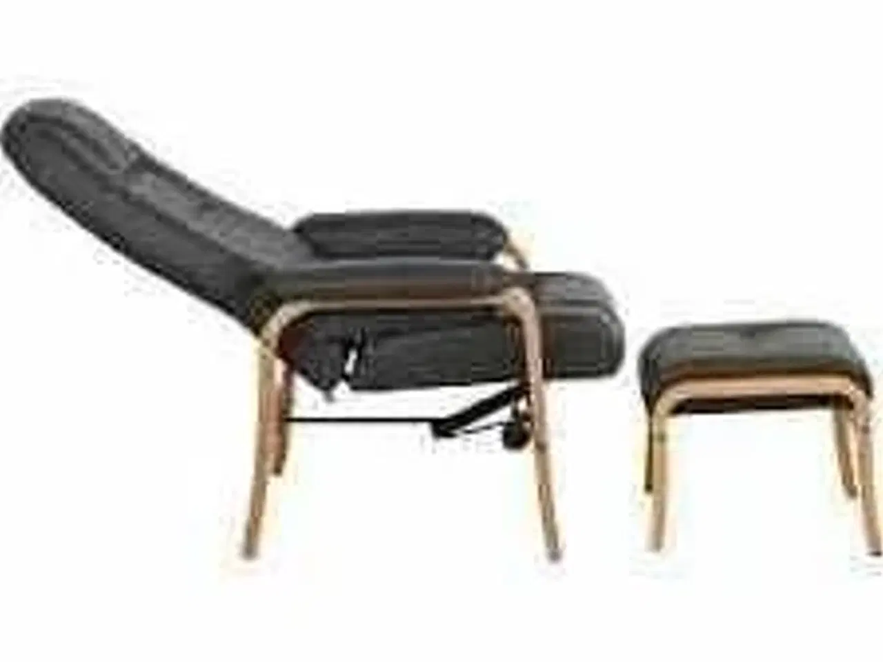 Billede 2 - Otium lænestol inkl. fodskammel - sort PU-læder