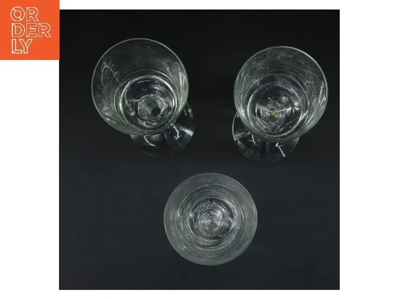 Billede 2 - 3 stk glas med snoet stilk (str. 3 stk Ø 9 cm længde 22 cm)