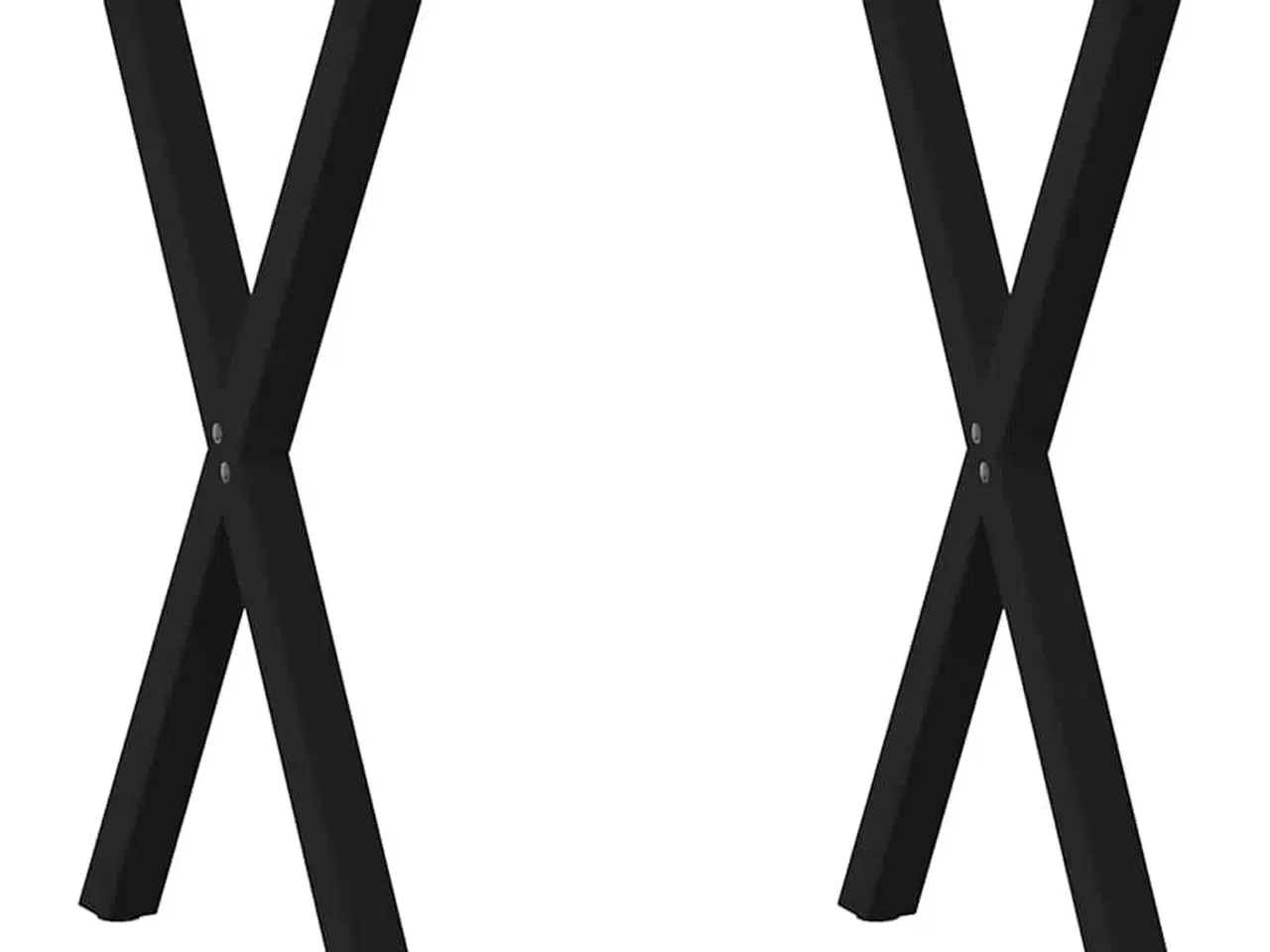 Billede 1 - Spisebordsben X-formet 2 stk. 57x(72-73) cm stål sort