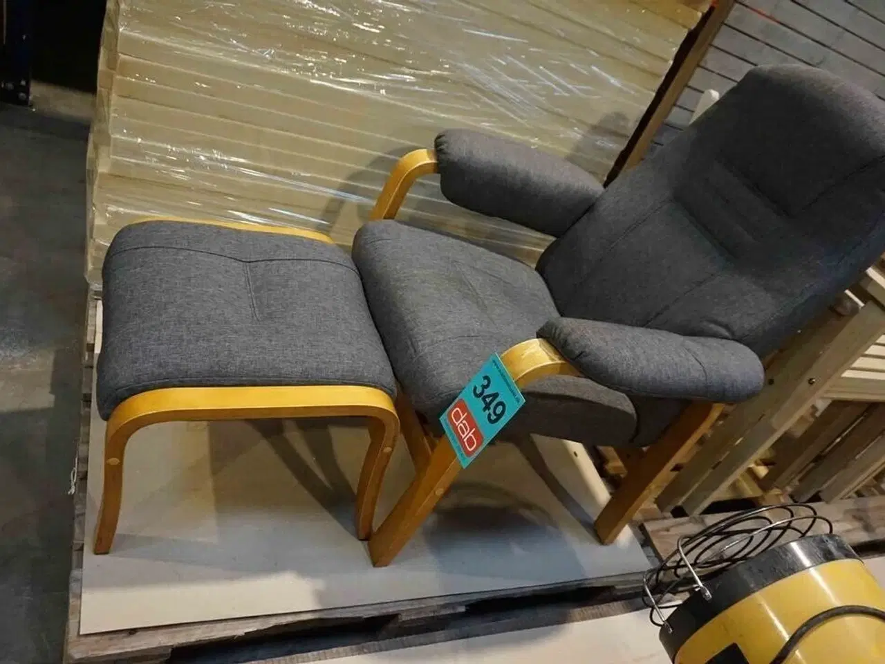 Billede 1 - Otium lænestol med skammel Grå (MOMSFRI)
