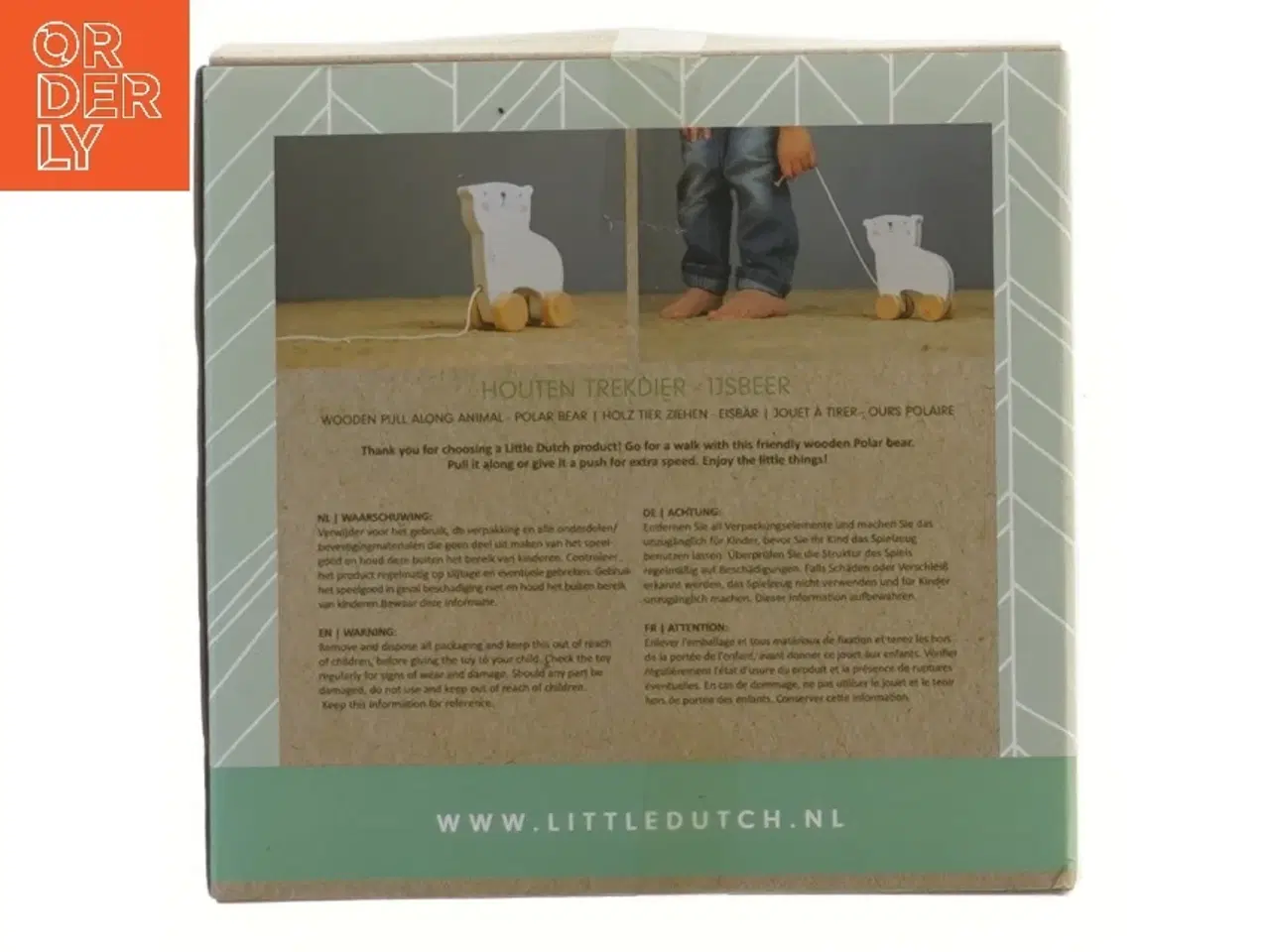 Billede 2 - Lille træktøj af en isbjørn fra Little Dutch (str. 17x16 cm)