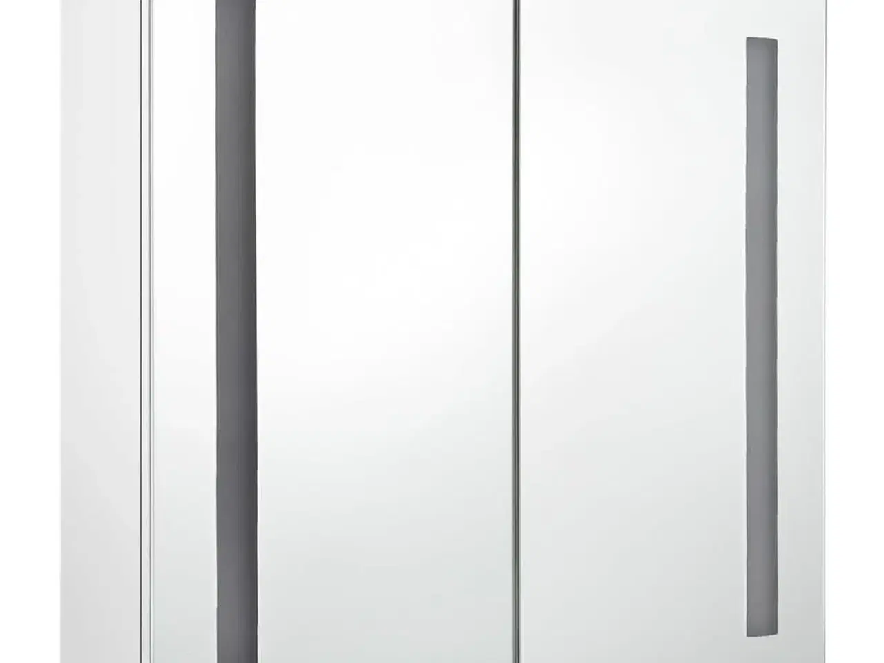 Billede 3 - Badeværelsesskab med spejl + LED-lys 62x14x60 cm skinnende hvid