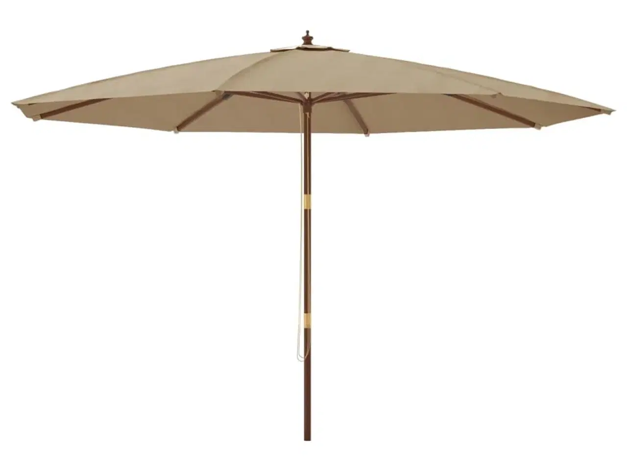 Billede 2 - Haveparasol med træstang 400x273 cm gråbrun