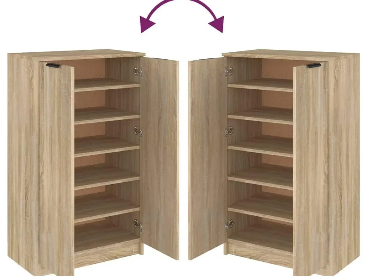 Billede 8 - Skoskab 59x35x100,5 cm konstrueret træ sonoma-eg