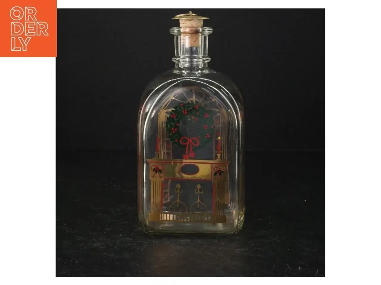 Billede 1 - Julepyntet jule snapse flaske (str. 19 cm)