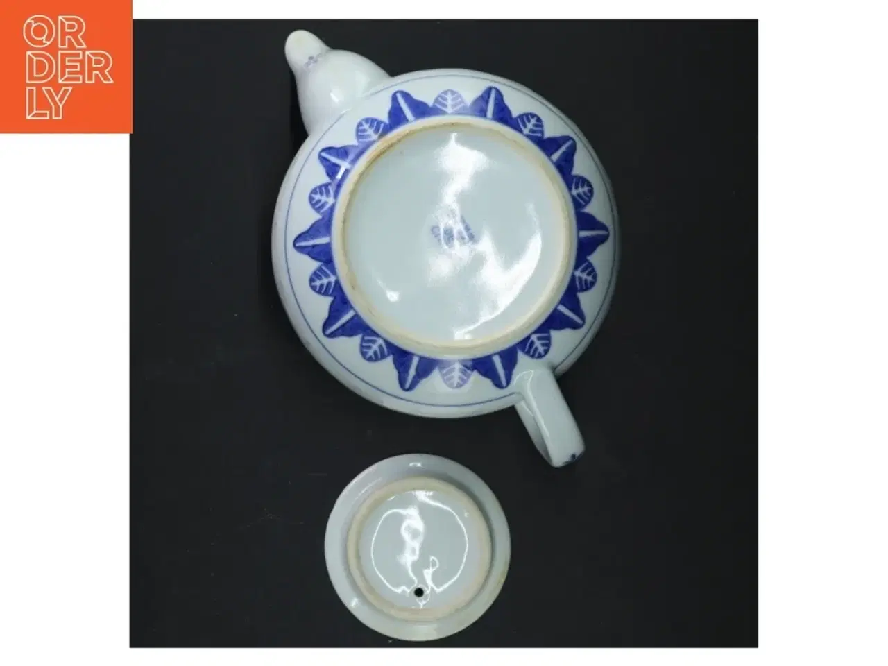 Billede 5 - Porcelænsteapot med blåt mønster (str. Ø 14 cm)