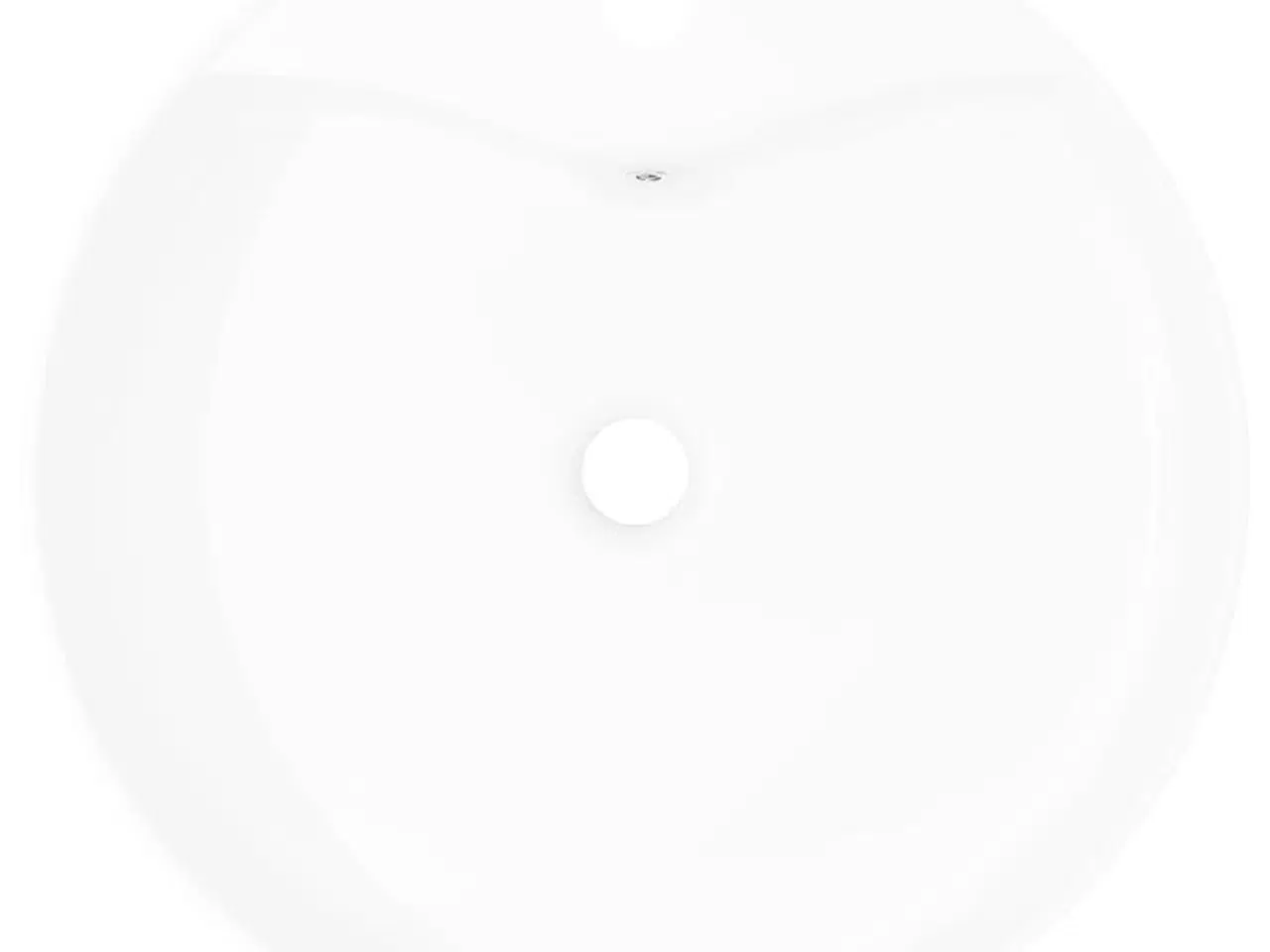 Billede 3 - Keramisk vask overløb vandhanehul rund hvid