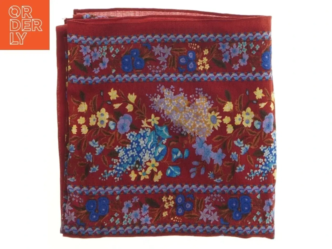 Billede 1 - Blomstret tørklæde (str. 105x105 cm)