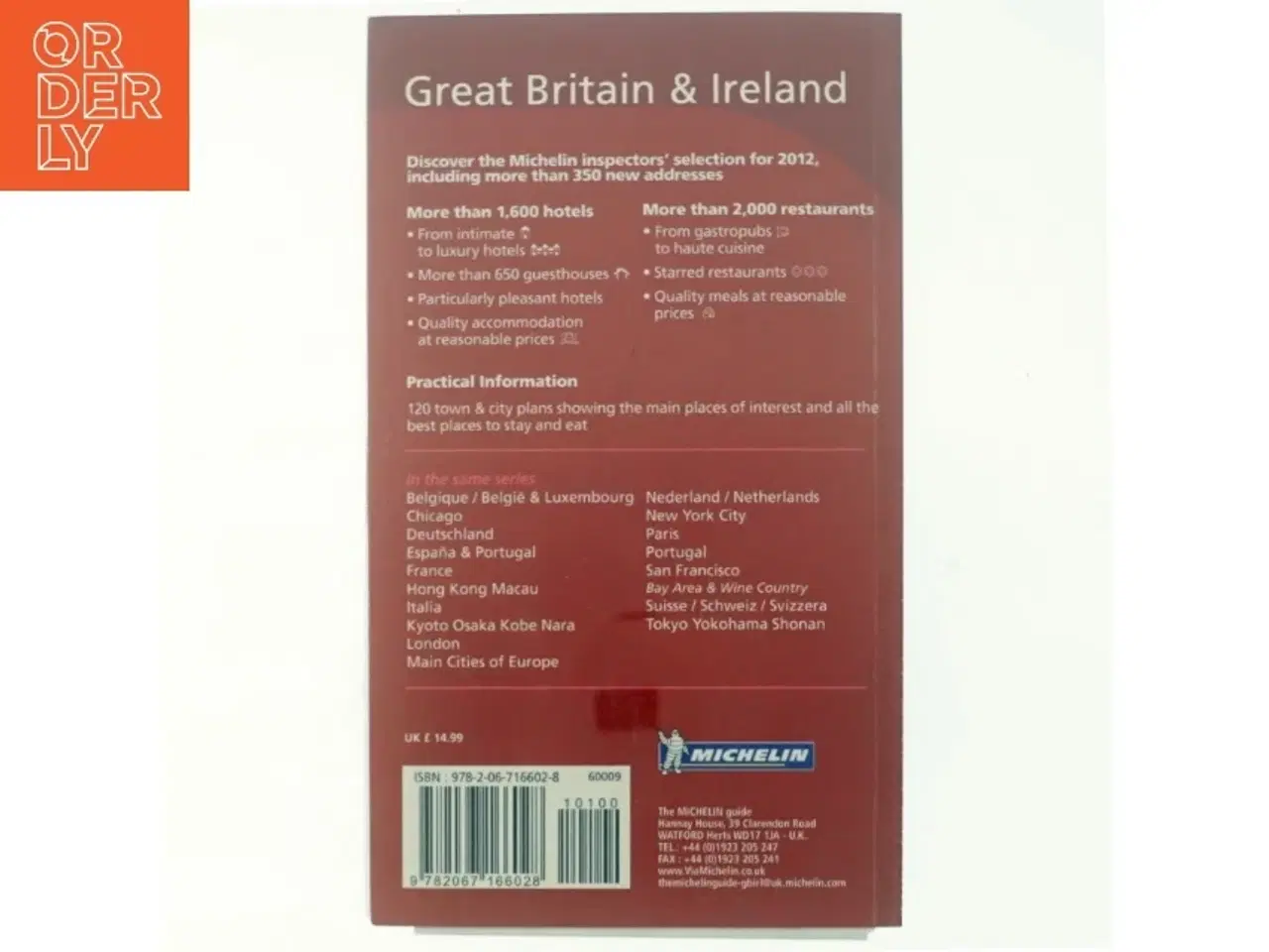 Billede 3 - Great Britain and Ireland Two Thousand and Twelve af MICHELIN TRAVEL PUBLICATIONS (Bog)