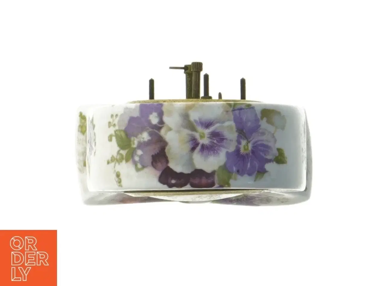 Billede 4 - Vintage ur med blomsterdesign (str. 14,5 cm)