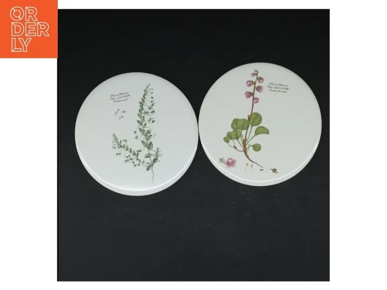 Billede 1 - Porcelænsbakker med botaniske motiver motiver (str. 2 styk. ø. 15,5 cm)