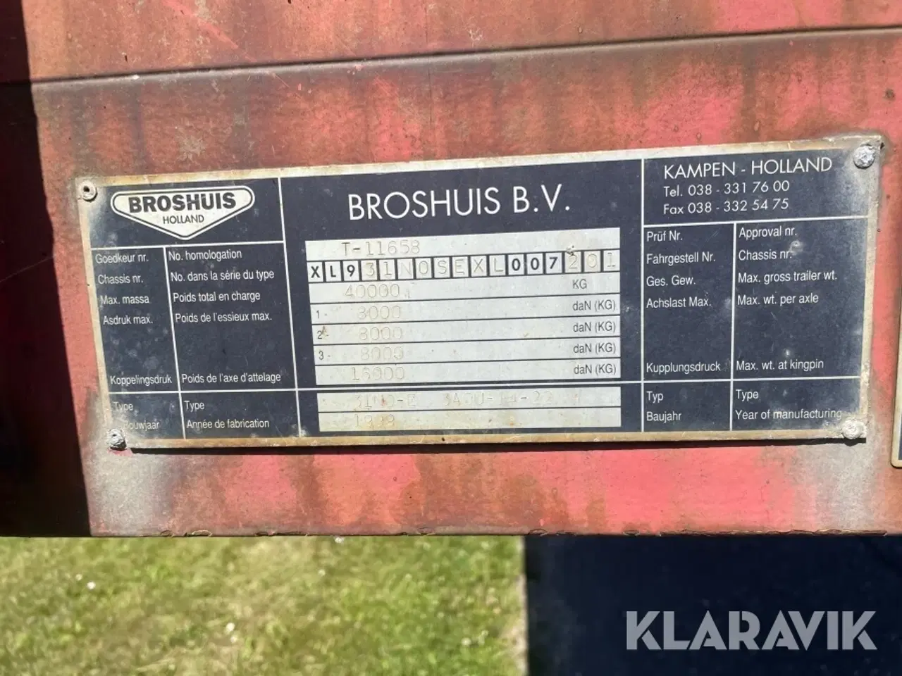 Billede 10 - Sættevogn Broshuis 31NO-E 3 akslet