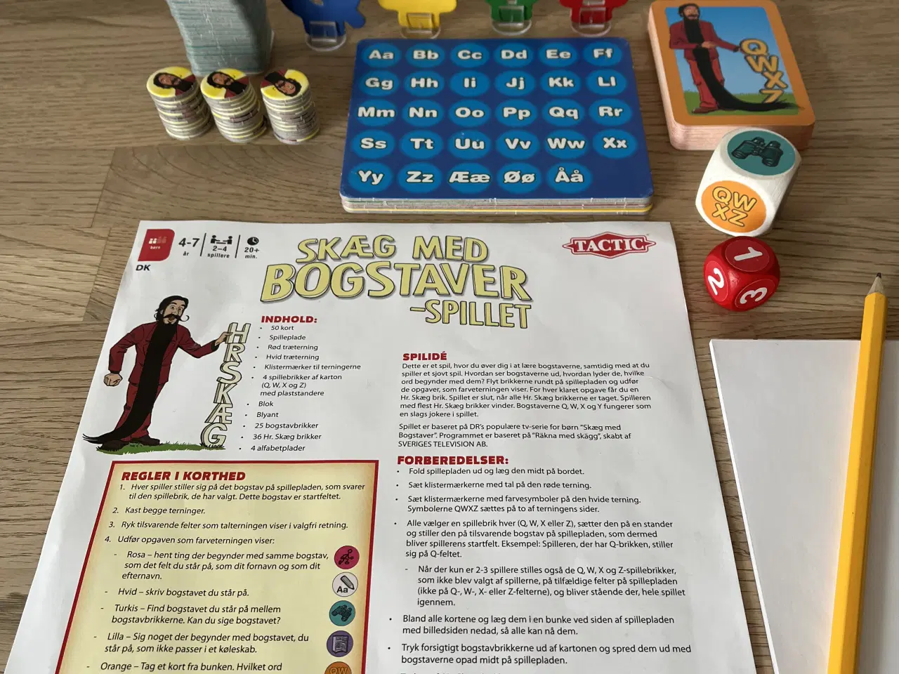 Billede 2 - KOMPLET SPIL: Skæg med bogstaver 