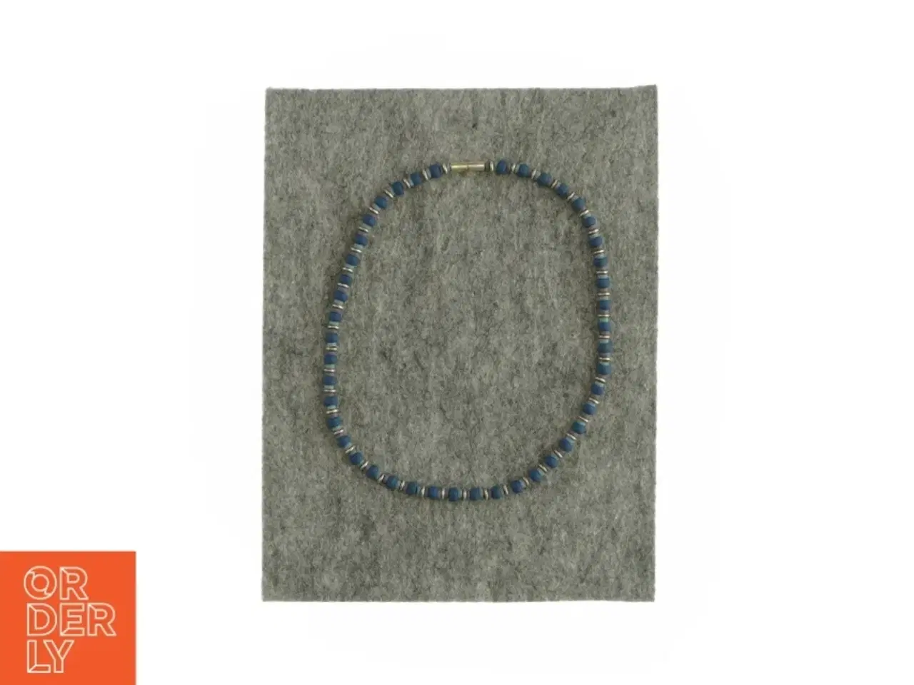 Billede 1 - Halskæde med blå perler