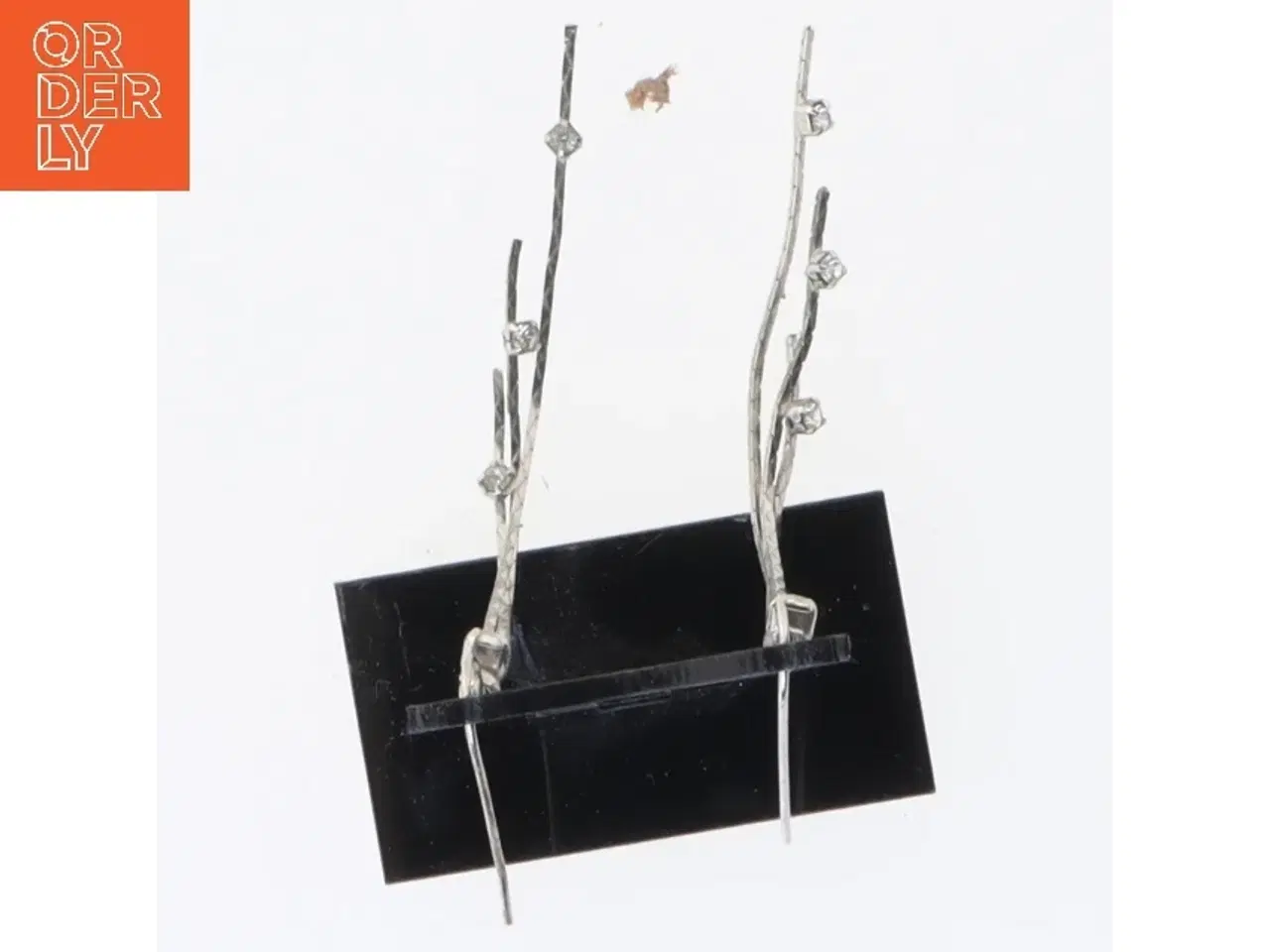 Billede 4 - Øreringe med sten og fletdetaljer (str. 8,5 cm)