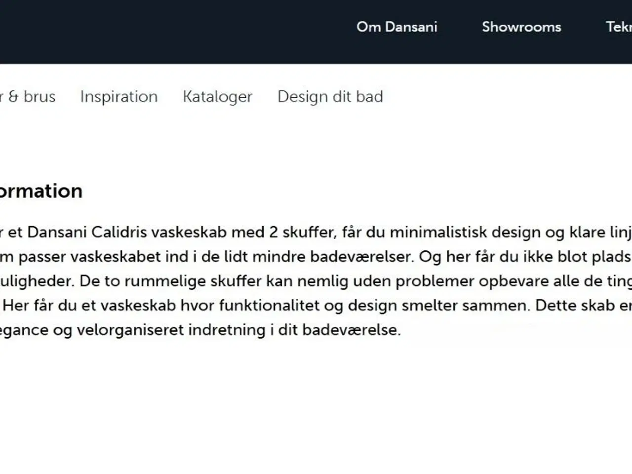 Billede 4 - Lækkert, ubrugt vaskeskab m. 2 skuffer fra Dansani
