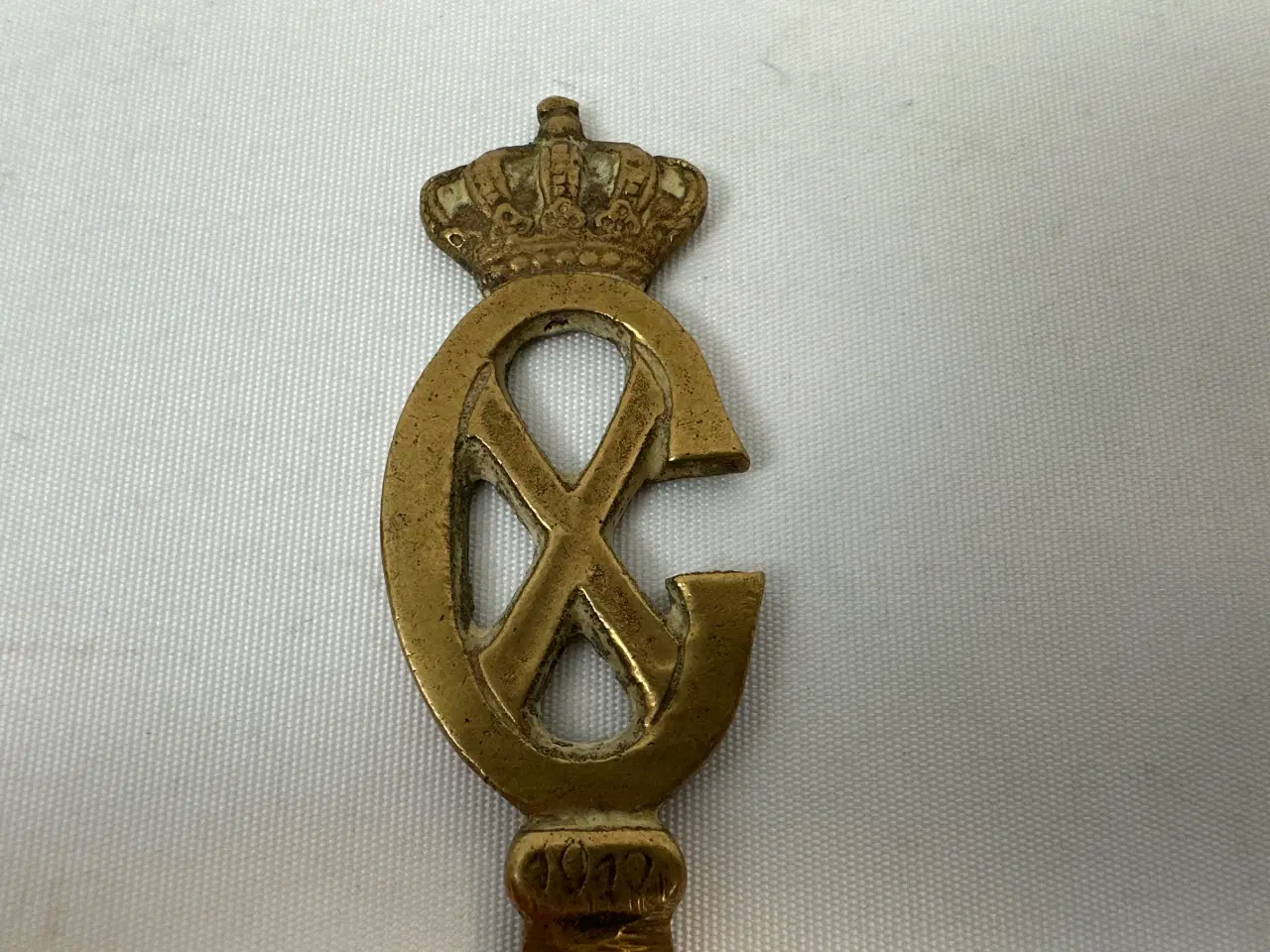 Billede 3 - Messing brevåbner / brevkniv m. kongeligt monogram