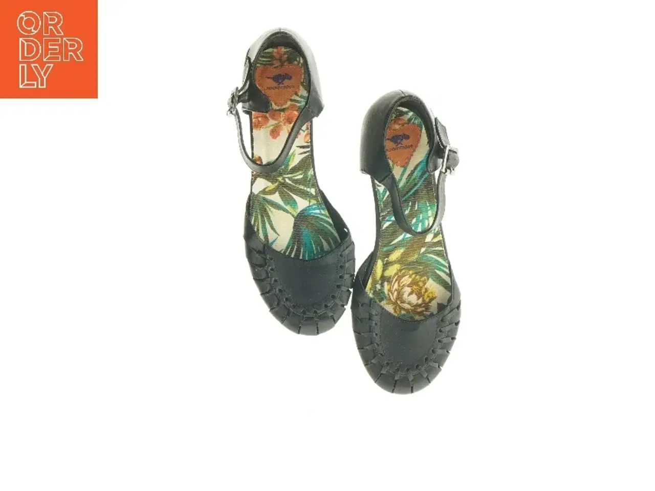 Billede 1 - Brugte damesandaler med blomsterprint (str. 40)