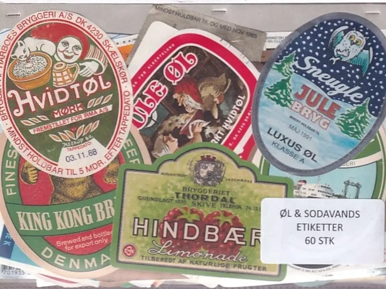 Billede 1 - Øl og Sodavands Etiketter - 60 Stk.
