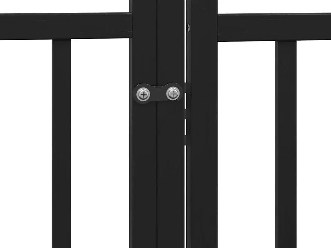 Billede 8 - Hundelåge m. dør 6 paneler 300 cm foldbar massivt gran sort