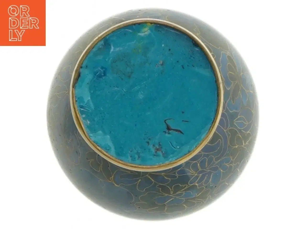 Billede 3 - Blomsterdekoreret Cloisonné vase (str. 15,5 x 8,5 cm)