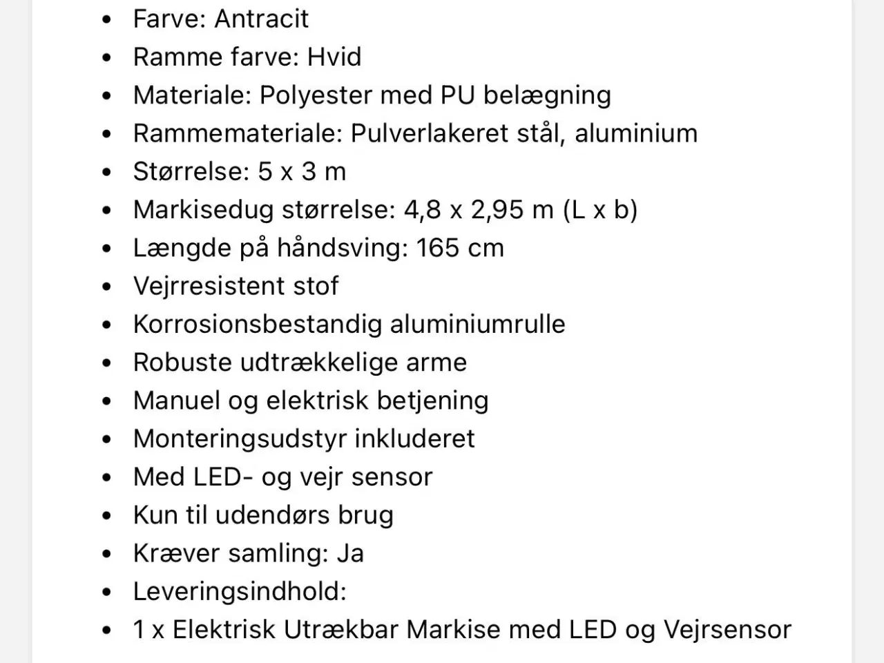 Billede 5 - Markise 5 x 3 meter