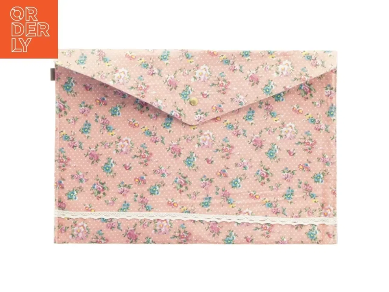 Billede 1 - Blomstret konvolut-taske (str. 33,5x23 cm)