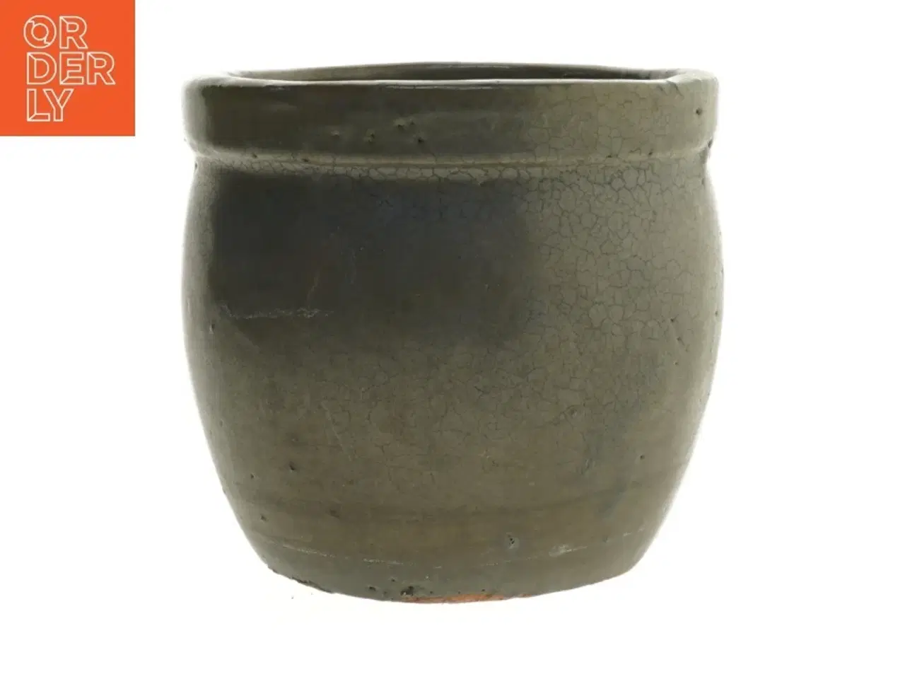 Billede 1 - Keramikpotte med afløbshul (str. Ø. 17,5 cm. længde. 16 cm)