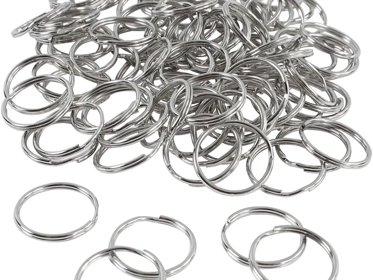 Billede 1 - Metal Nøgleringe 20 mm - 100 stk. til kreative projekter