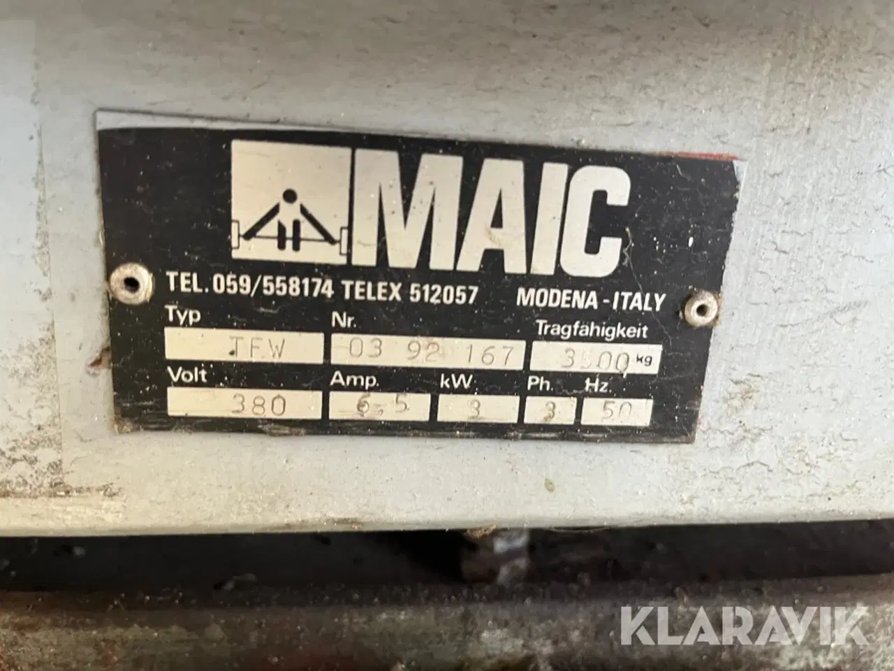 Billede 4 - Kørebanelift Maic TEW 3500kg