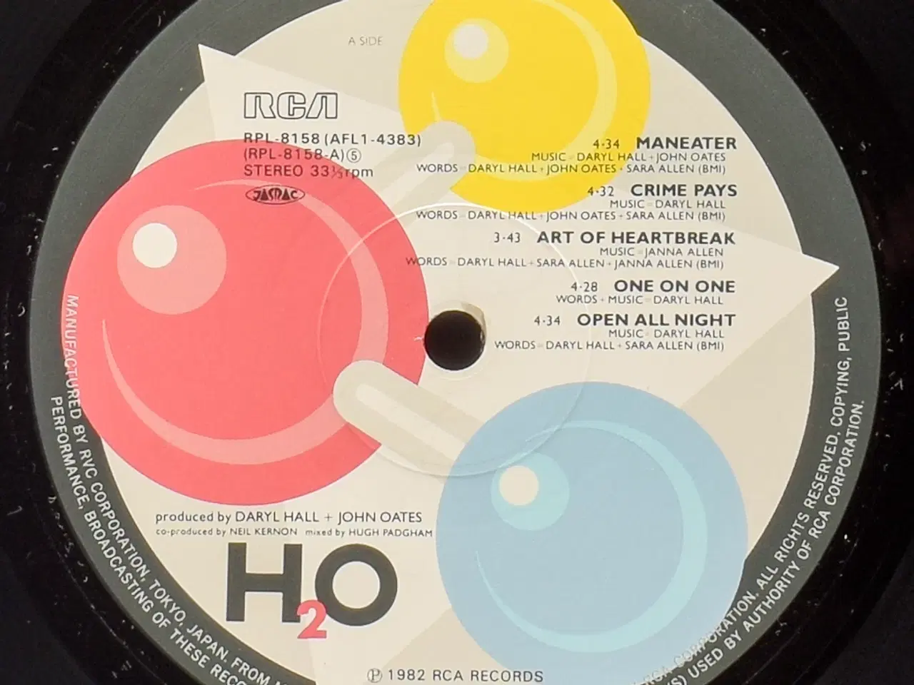 Billede 5 - Daryl Hall & John Oates - H2O - JAPAN 1982 - EX/EX