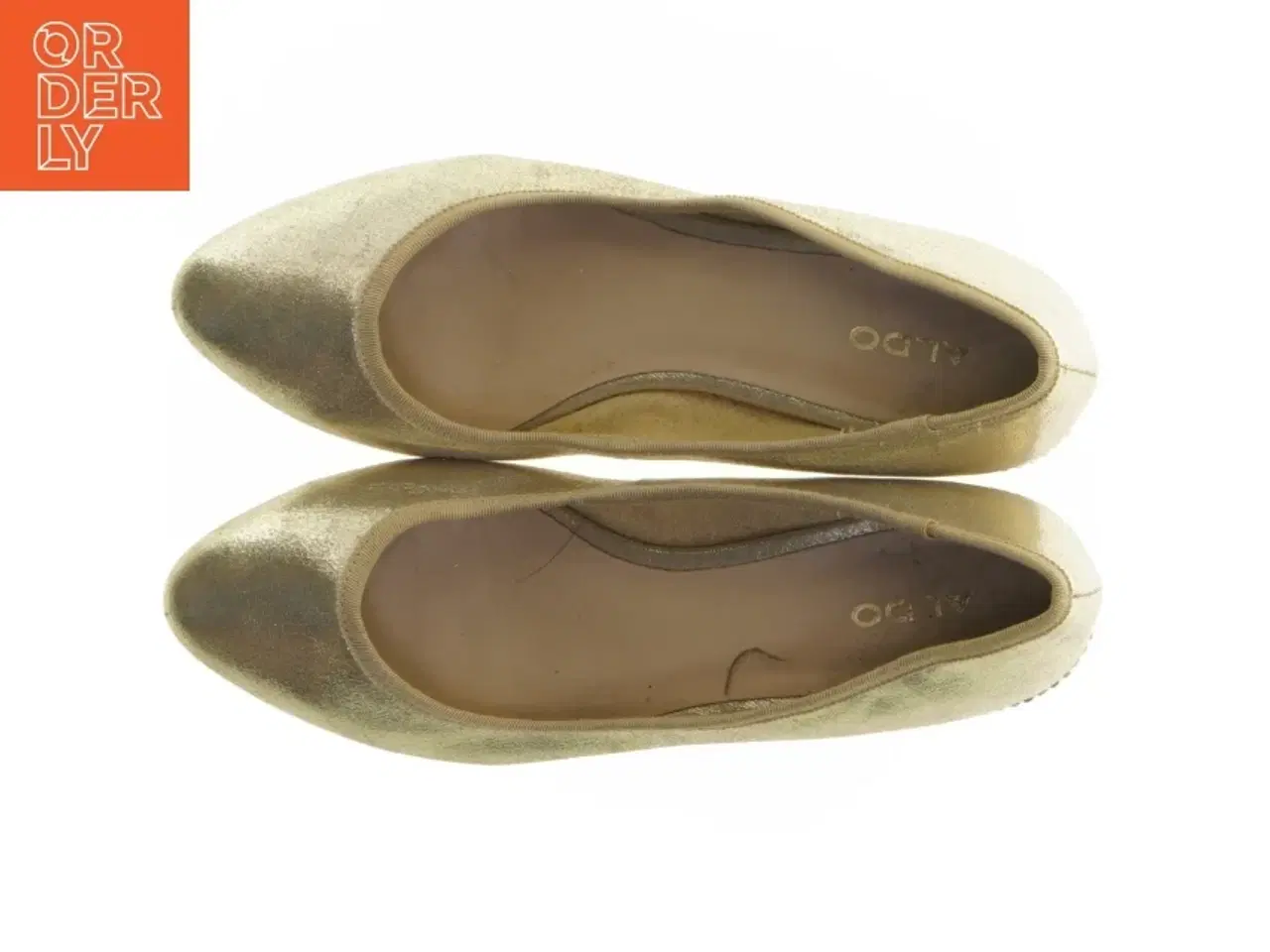 Billede 4 - Guld ballerina sko med juvel detaljer fra Aldo (str. 39)