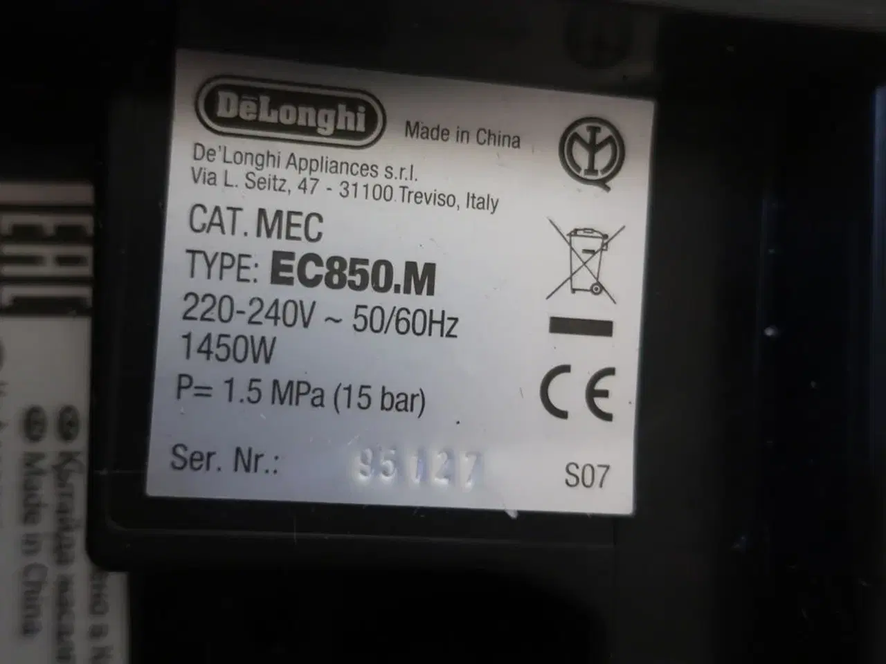 Billede 4 - Kaffemaskine DELONGHI EC850.M